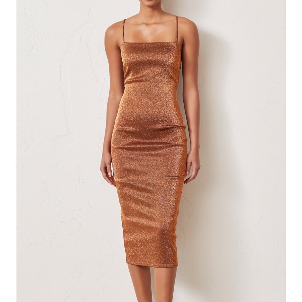 Bec + Bridge Bronze Baby Midi Dress